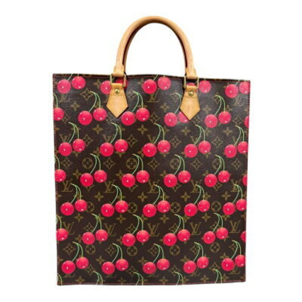 Louis Vuitton Takashi Murakami Collaboration Sac Plat Cherry Tote Bag Brown